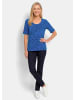 GOLDNER Viskoseshirt im Leo Look in blau / gemustert