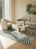 KADIMA DESIGN Läufer Palmblätter flachgewebt pflegeleicht Wohnzimmer Flur Esszimmer in Grün