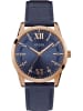 Guess Quarzuhr Theo rosegoldfarben in blau