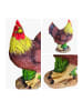 relaxdays Gartenfigur "Hahn" in Braun/ Gelb - (B)19 x (H)24 x (T)9 cm