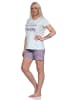 NORMANN Shorty Pyjama kurzeSchlafanzug karierten Shorts - 74595 in blau