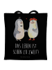 Mr. & Mrs. Panda Shopping Tasche Pinguin Heirat mit Spruch in Schwarz