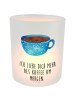 Mr. & Mrs. Panda Glas Windlicht Kaffee Tasse mit Spruch in Transparent