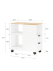 SoBuy Rollcontainer in Reinweiß - (W) 30 x (H) 60 x (L) 60 cm
