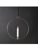 MARELIDA Dekoring mit LED Stabkerze zum Aufhängen Kerzenhalter D: 28,5cm in gold