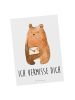 Mr. & Mrs. Panda Postkarte Bär Liebesbrief mit Spruch in Weiß