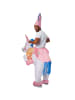 tectake Pferd/Aufblasanzug, in weiß, Buntes Einhornkostüm mit rosa Spitzenhut