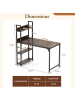 COSTWAY Schreibtisch mit USB/Typ-C 120cm in Hellbraun