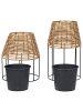 Beliani 2er-Set Outdoor Blumentopf BORAGO in Braun