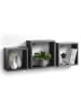 Homea Wandregale, 3er-Set, quadratisch in Anthrazitfarben, (B) 17,5 cm