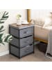 COSTWAY 2er Set Nachttisch mit 3 Schubladen in Grau