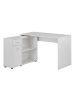 KADIMA DESIGN Design Eckschreibtisch mit Regal 120 x 75,5 x 106,5 cm, Moderner in Weiß