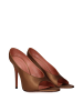 Amina Muaddi Braun Satin High Absatz Pumps