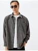 KOTON Shirt in Anthrazit Kariert