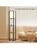 COSTWAY Stehlampe mit Regalen in Schwarz
