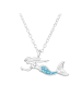 Alexander York Kette mit Anhänger MEERJUNGFRAU Kristall aqua in 925 Silber - 2-tlg. in silber