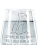 Mr. & Mrs. Panda Trinkglas Affe mit Spruch in Transparent