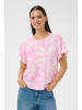 Kaffe Langarm-Bluse KAmarlo Regular fit in Pink Frosting Chalk Leafs
