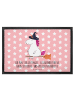 Mr. & Mrs. Panda Schmutzmatte Einhorn Hexe mit Spruch in Rot Pastell