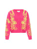 IZIA Cardigan in pink lime