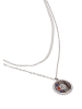 grassland Women Multi-Chain Necklace in Silver Multicolor
