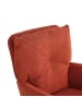 Home Nature Wohnkonzept Essstuhl aus Leinen quadratisch 180° drehbar in Orange 50x53x92 cm