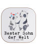 Mr. & Mrs. Panda Glas-Untersetzer Panda Bester Sohn der Welt mit... in Weiß