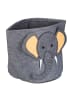 relaxdays Kinder-Aufbewahrungskorb "Elefant" in Grau - (H)35 x Ø32 cm