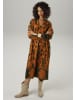 Aniston CASUAL Blusenkleid in dunkeloliv-terrakotta-marine