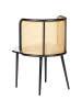 Beliani 2er-Set Esszimmerstuhl KOBUK in Schwarz/Beige/Heller Holzfarbton