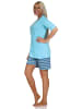 NORMANN Shorty Pyjama kurz und gemusterten Shorts strahlenden - 79794 in blau