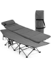 COSTWAY Campingbett mit Matratze 190cm in Grau