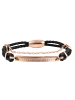 Adeliás Damen Armband aus Edelstahl mit Strass Steinchen 19,5 cm in schwarz