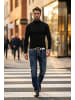 RESLAD Sweatshirt sportlicher Rolli in schwarz