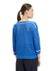 Betty Barclay Lochstrick-Pullover mit Strickdetails in Patch Blue/White