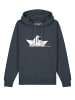 wat? Apparel Sweatshirt Astronaut in paper boat in India Ink Grey
