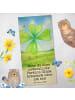Mr. & Mrs. Panda Handtuch Blume Kleeblatt Design mit Spruch in Blattgrün