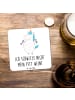Mr. & Mrs. Panda Drink Coaster Einhorn Fitness mit Spruch in Weiß
