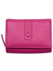Florence Geldbörse Leder fuchsia pink Damen ca. 12cm ca. 9cm