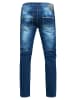 Rusty Neal Jeans Hose "TOYAMA" Regular Fit mit Kontrast Naht in Dark Blue Used