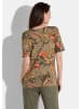GOLDNER Kurzgröße:  Shirt Shirt in khaki / orange / gemustert