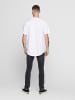 Only&Sons Langes Rundhals T-Shirt Kurzarm Shirt ONSMATT Stretch Basic in Weiß