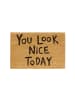 relaxdays Fußmatte You look nice in Natur - (B)60 x (T)40 cm