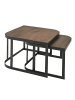 FineBuy Couchtisch in Schwarz / Mango / 60x60x40