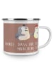 Mr. & Mrs. Panda Camping Emaille Tasse Gastgeschenke Märchen mit... in Braun Pastell