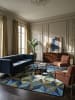 KADIMA DESIGN Teppich Wolle DERWENT 3D Geometrisch Wohnzimmer Modern Wohnlich in Blau-Grün