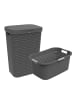 Rotho Country Set 2tlg. bestehend aus Korb 40l und Sammler 55l mit Deckel in Anthrazit