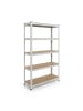 relaxdays Schwerlastregal in Weiß/ Braun - (B)90 x (H)180 x (T)40 cm
