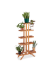relaxdays Blumentreppe in Hellbraun - (B)83 x (H)142,5 x (T)28,5 cm
