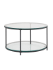 KADIMA DESIGN Couchtisch 80x80x45 cm Glas / Metall Wohnzimmertisch Rund Modern,